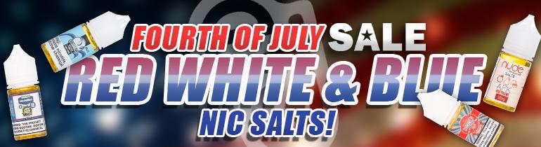 Fourth of July Sale: Red, White & Blue Nic Salts!