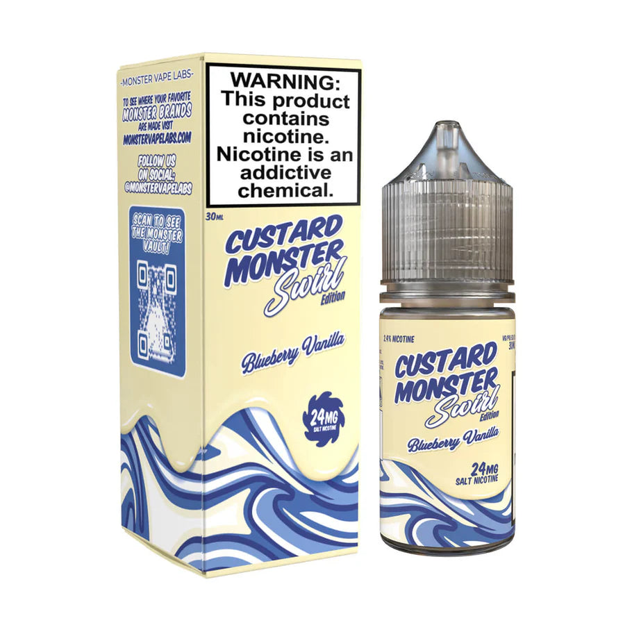 Custard Monster Swirl Salt Blueberry Vanilla eJuice  eJuiceDirect