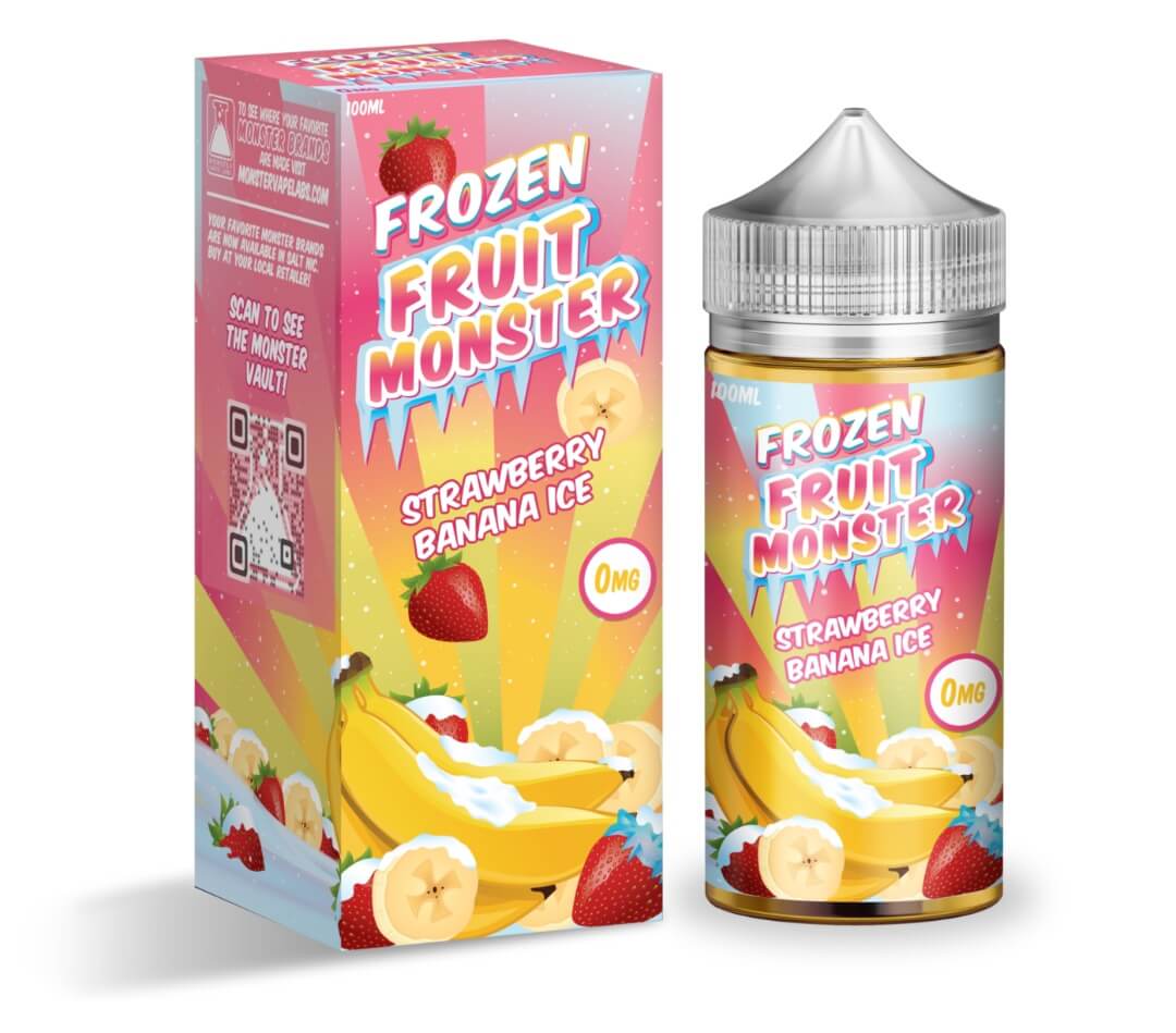 elf bar vape uk Banana Ice Frozen Fruit Monster eJuice Nicotine Free 100ml main image 1